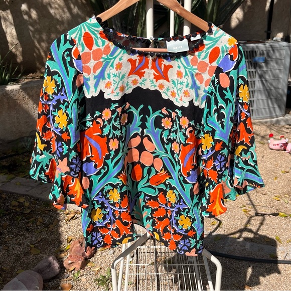 Anthropologie silk floral blouse - Picture 1 of 4